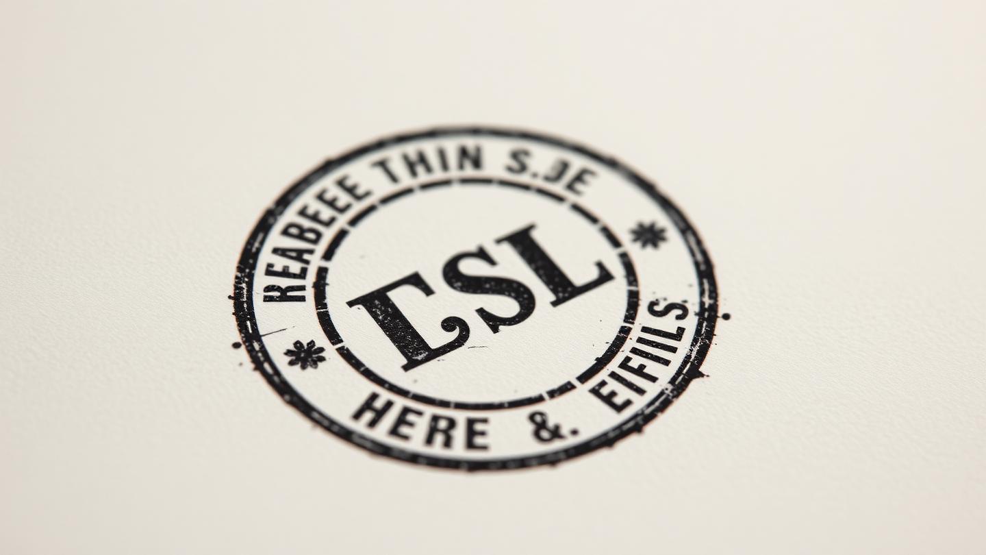 Stamped trademark filing document on a desk.
