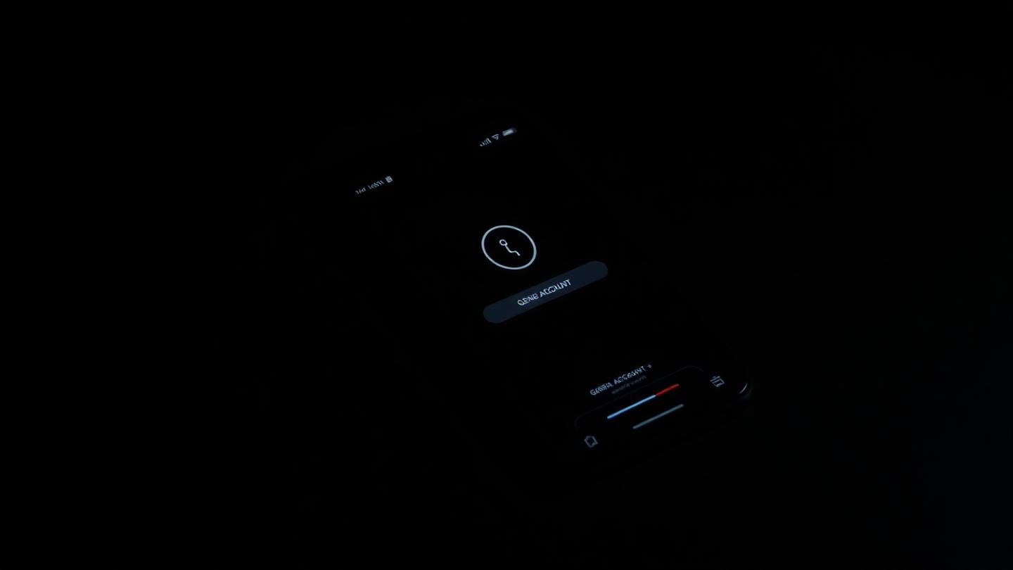 Blurred Instagram logo on a dark smartphone screen.